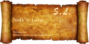 Soós Lola névjegykártya