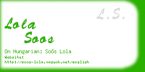 lola soos business card